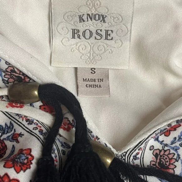 Knox Rose Trapeze Dress S Tassel Tie Pom Boho Red Black Lined Sleeveless Halter - Picture 7 of 7